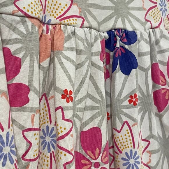 ~ Tea Dress, 5 Girls, Floral, Long Sleeve, Wrap, Pink Gray Purple Cotton Stretch - Picture 8 of 14